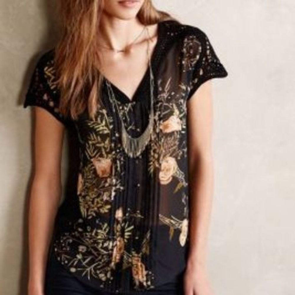 Anthropologie Meadow Rue Emberglow Blouse